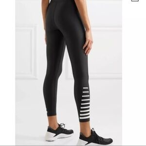 P.E Nation Black Leggings with White Stripes